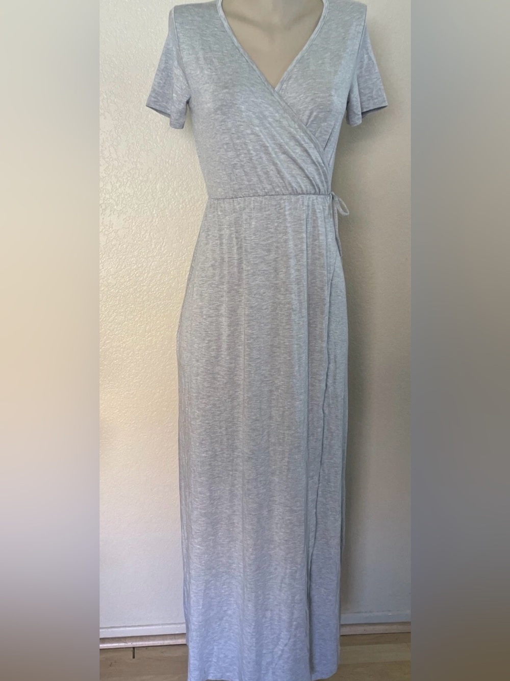 Popular Basics Light Gray Wrap Maxi Skirt